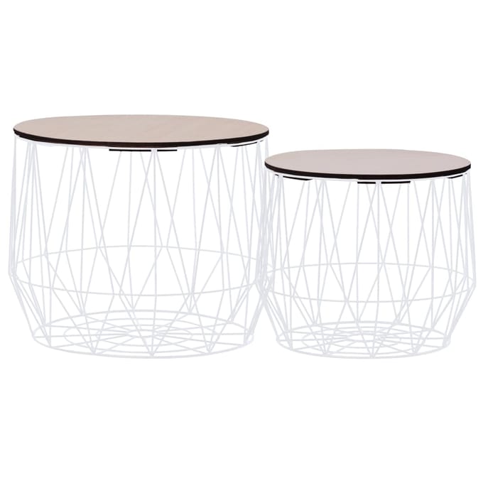 vidaXL Salontafels 2 st wit