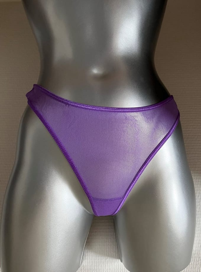 Pretty Polly Slip - String - Katoen Kruisje - Doorzichtig - Medium - Paars - Palma Violet