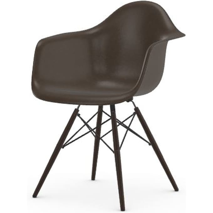 Vitra Eames Fiberglass Chair DAW - Elephant Hide Grey - esdoorn zwart