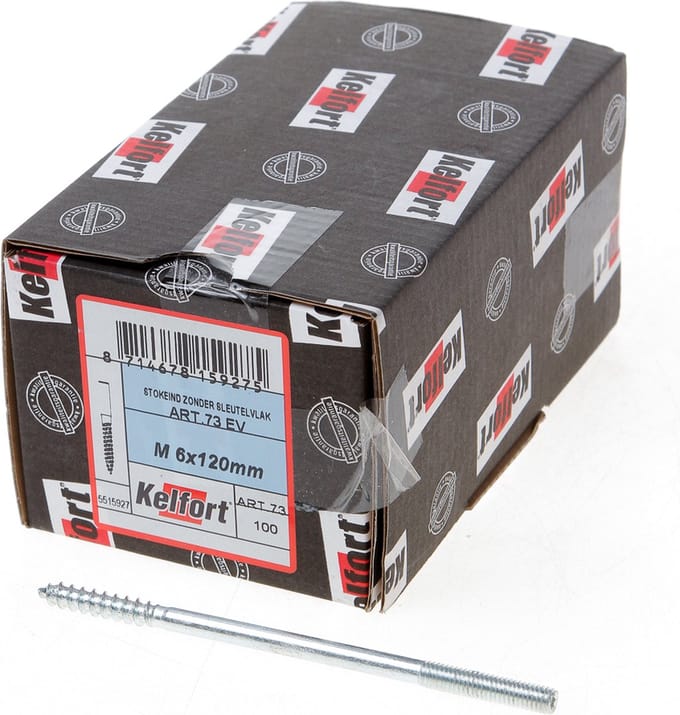 Kelfort Stokeind verzinkt 73 gram M6 x 120mm