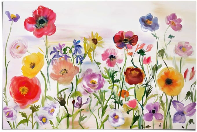 Poster Bloemenveld - 61 x 91,5 - Papier - REINDERS