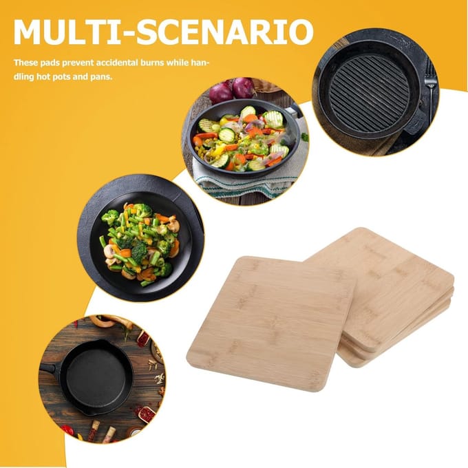 Hittebestendige onderzetters - Bamboe matten - Keukentafel beschermen - Extra dik isolerend - 19 cm - Khaki