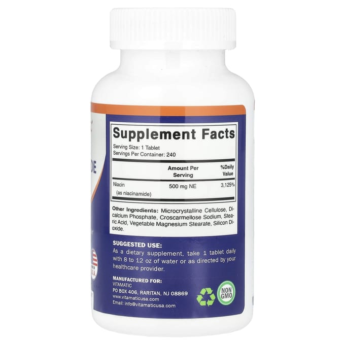 Niacinamide, 500 mg, 240 comprimés