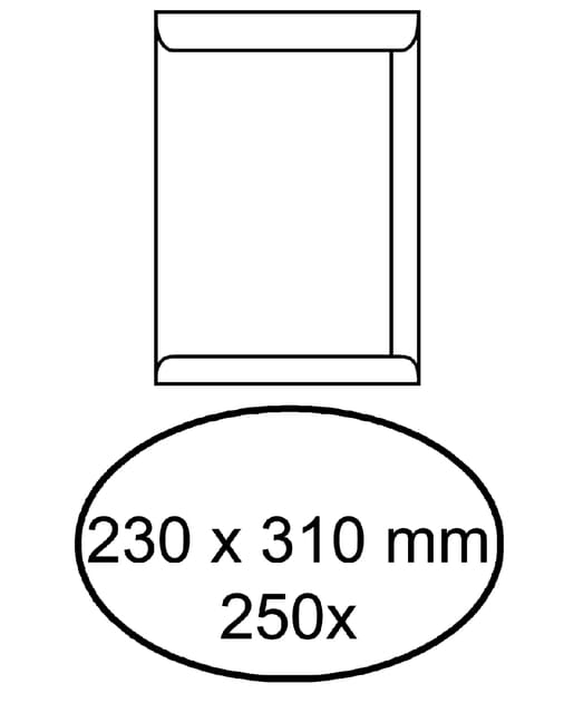 Envelop akte IEZZY 230x310mm zelfklevend 100gr wit 250 stuks