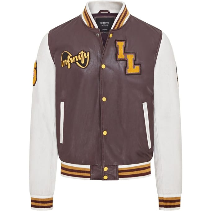 Heren honkbal leren Letterman bomberjack - Ashwood