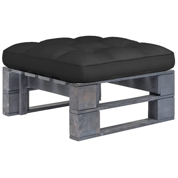 vidaXL - Tuinhocker - pallet - geïmpregneerd - grenenhout - grijs