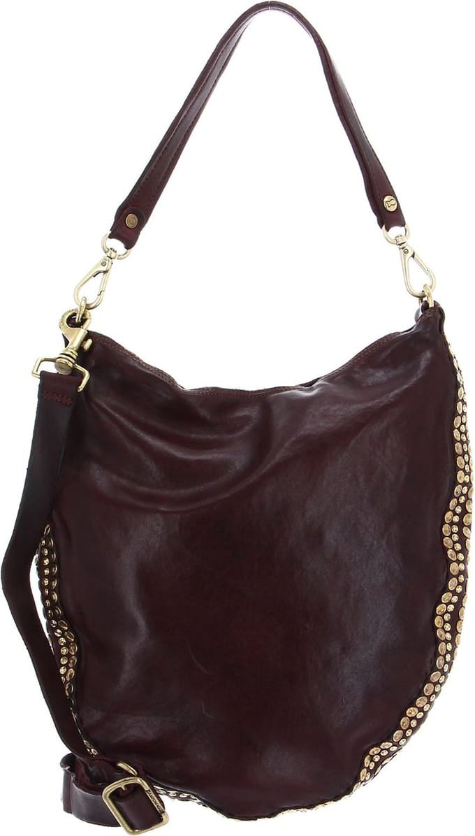 CAMPOMAGGI Leren Schoudertas Shoulder Bag Vinaccia Rood