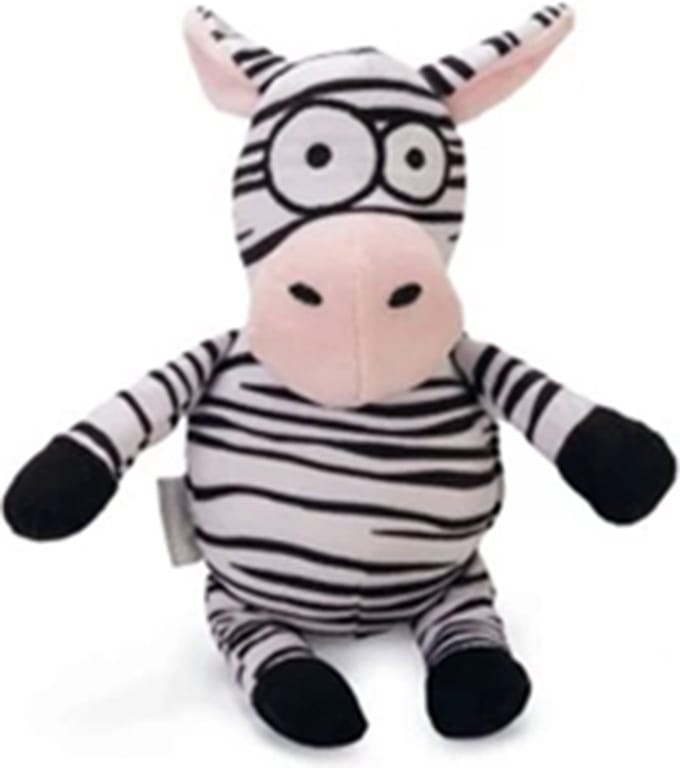 Beeztees Zebra Yip - Hondenspeelgoed - Pluche - Zwart/Wit - 25x12x9,5 cm