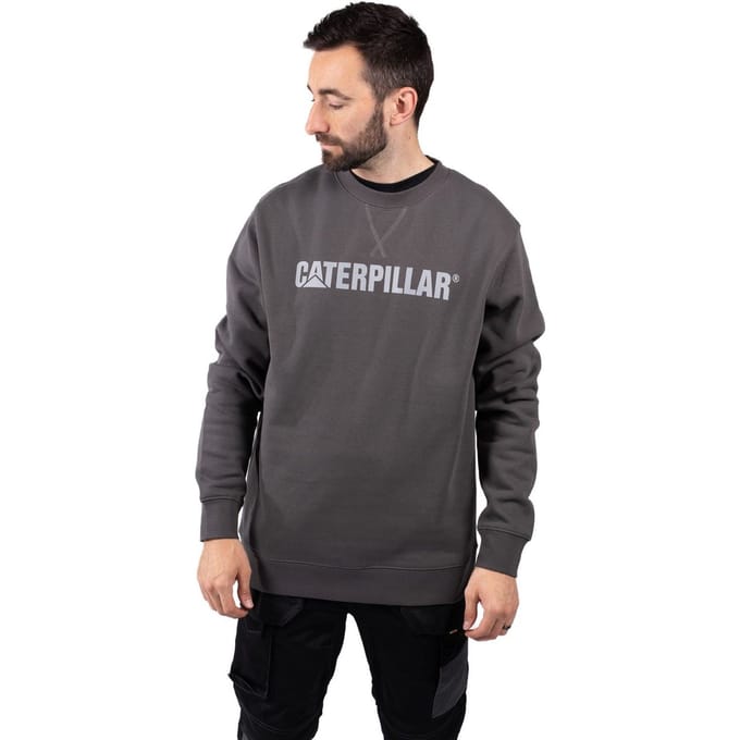 Caterpillar Midweight Crewneck Katoenen Heren Grijze Sweatshirt