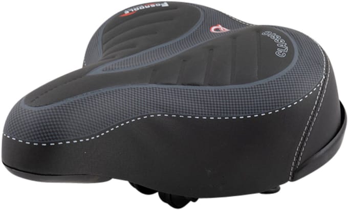 Fietszadel Luxe - zwart/grijs - met grote vering
