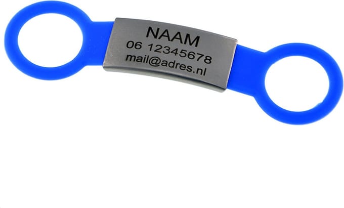 Hondenpenning - kattenpenning - ID penning |  BLAUW - RVS - MEDIUM inclusief graveren