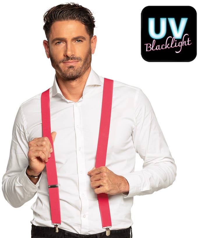 Boland - Bretels Basic neonroze Roze,Neon - Volwassenen - Unisex - Student -