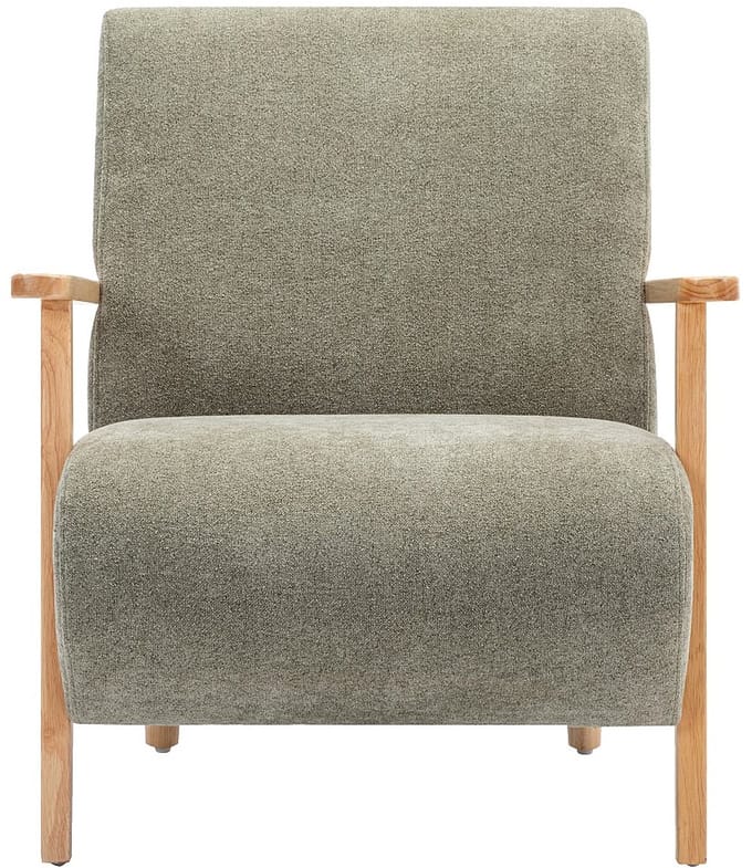 Vente-unique Fauteuil van groene stof en hout JULOMO