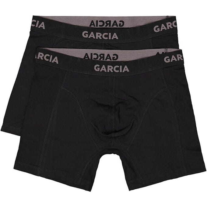 GARCIA Heren Effen Boxershort Zwart 2-pack