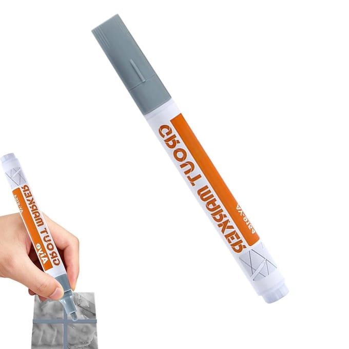 Voegenpen - Reparatie stift - Tegels opfrissen - Sneldrogende formule - 14 cm - Grijs