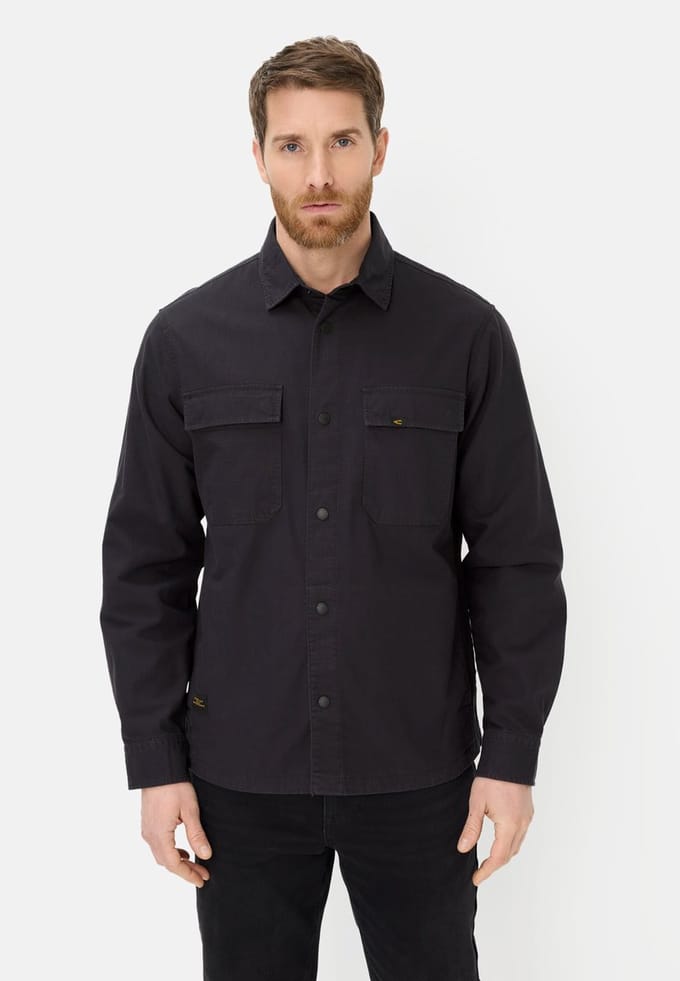 camel active Overshirt met zakken - Maat - Navyblauwmenswear-XL