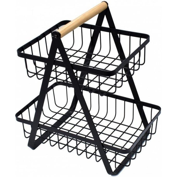 Fruitmand - Fruitschaal - Aardappelbak - RVS Metaal - Zwart