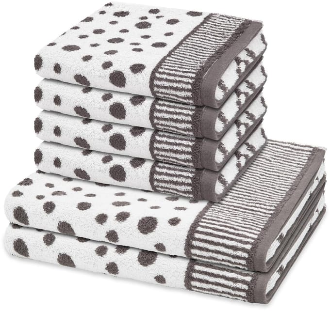 Ross Sonstiges 4 X handdoek 2 X douchehanddoek - in set 6 pack Punkte allover