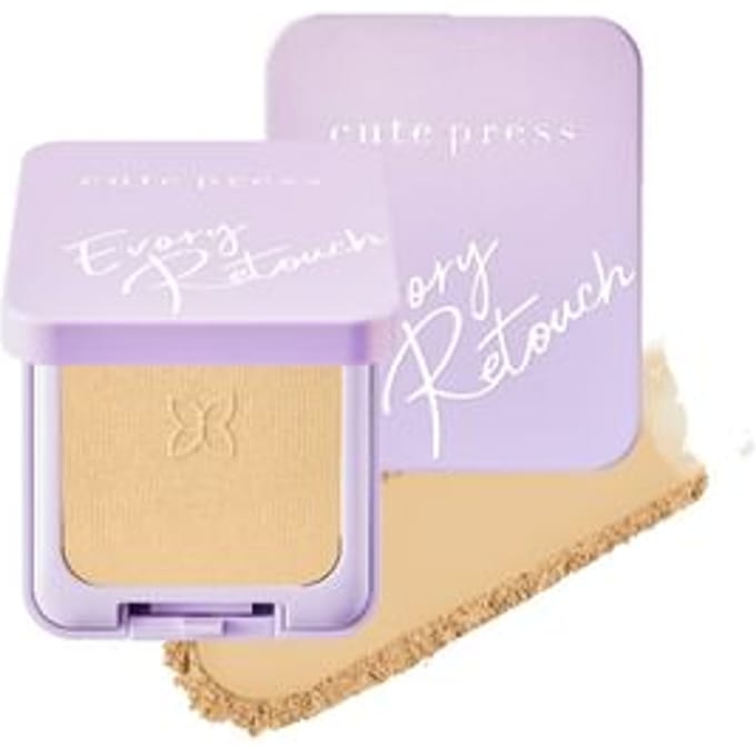 Cute Press - Evory Retouch Oil Control Foundation Powder SPF 30 PA +++ N2 Natural Beige
