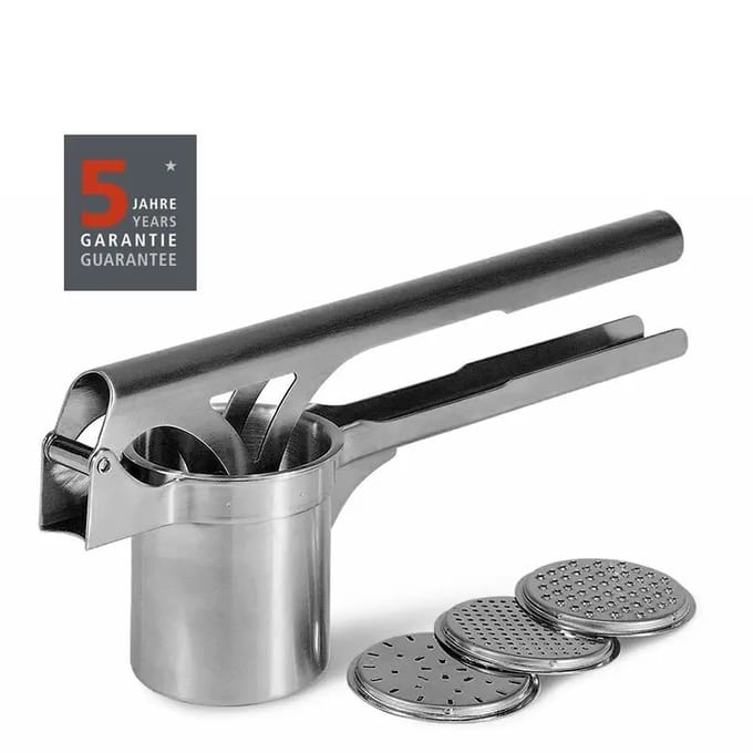 GEFU TRI STAR® Aardappel- en Spätzlepers – Inclusief 3 Verwisselbare Schijven – RVS