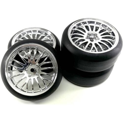 Absima 1:10 Straatmodel Complete wielen Drift Chroom 4 stuk(s)