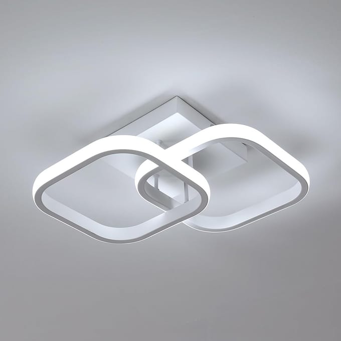 Goeco Plafondlamp - 30cm - Medium - LED - 30W - 3300LM - Vierkante Acryl Plafondlamp - 6500K - Koel Wit Licht