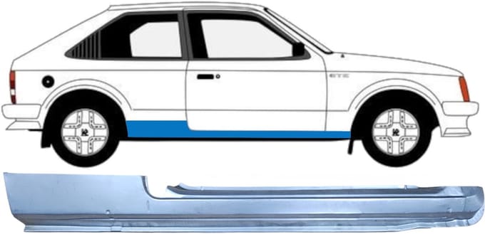 Volledige dorpel voor Opel Kadett D 1979-1984 / Rechts
