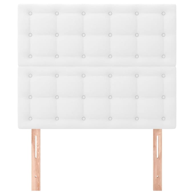 vidaXL - Hoofdbord - wit - 100x5x118/128 - cm - kunstleer