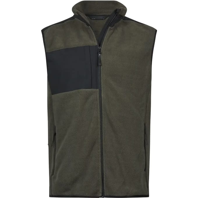 Tee Jays - Mountain Fleece Bodywarmer - Deep Green/Black maat M