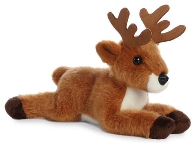Aurora Hert knuffel - bruin - 20 cm - Bosdieren knuffels - pluche
