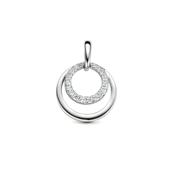 zilver gerhodineerd hanger rondjes zirkonia 1334769