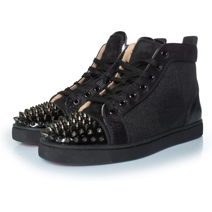 Christian Louboutin glitter high top spike sneakers