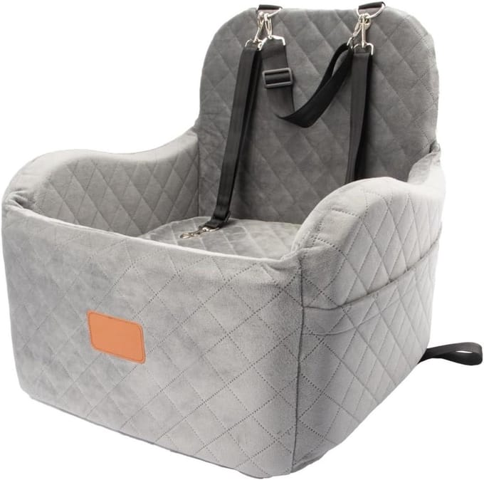 Hondenautostoel - Reismand Auto - Veilig Reizen - Verhoogd Zicht - 15 cm Hoog - E-Grey