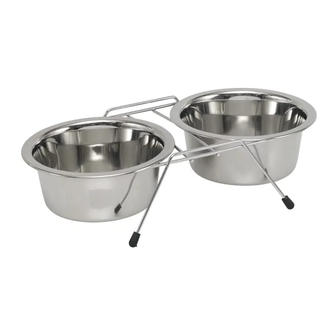 Verstelbare komhouders inclusief 2 kommen Nobby Pet Double Diner