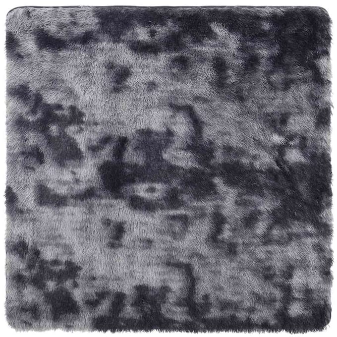 vidaXL - Hoogpolig - vloerkleed - NAVARRA - 240x240 - cm - polyester - donkergrijs