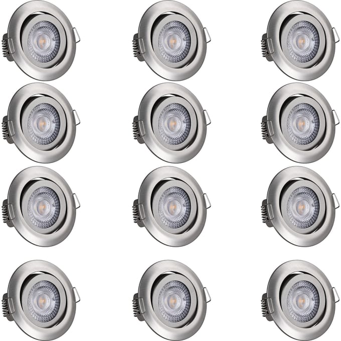 LED Inbouwspots Krog 12 stuks Nikkel Dimbaar