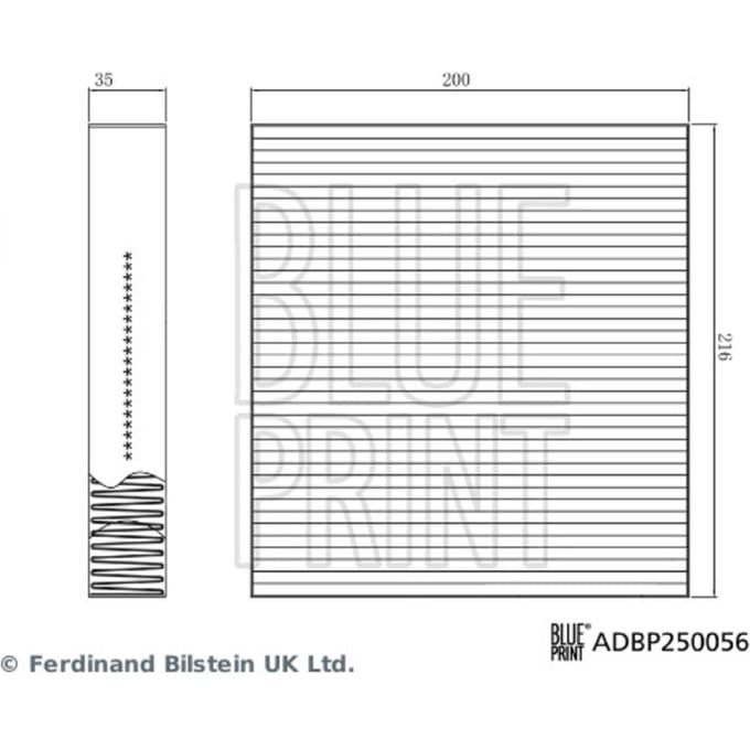 Cabinefilter BLUE PRINT ADBP250056
