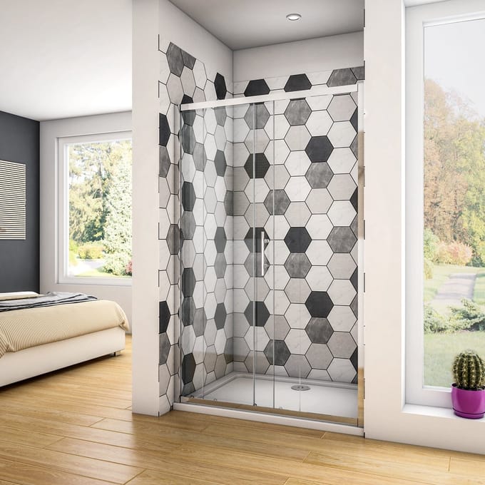 Schuifdeur 100x190cm, helder veiligheidsglas