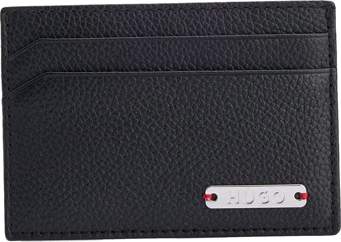 HUGO Leren Kaarthouder Nyxo Cardcase Black Zwart