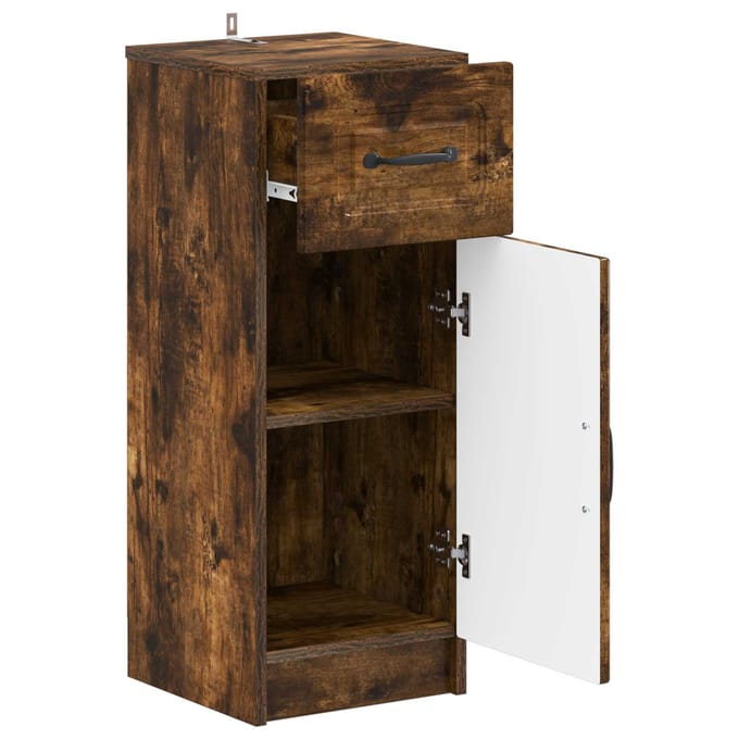vidaXL - Badkamer - Opbergkast - UTRECHT - Gerookt - eiken - 30 - x - 31 - x - 77 - cm