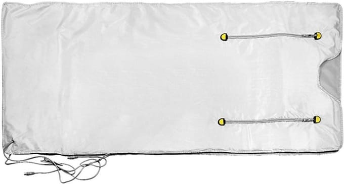 Saunadeken Infrarood - Verwarmingsdeken Spa - Ontspanning Thuis - Dubbele Ritssluiting - 180x80cm - Zilver