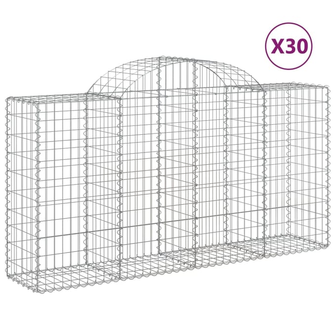 vidaXL - Schanskorven - 30 - st - gewelfd - 200x50x100/120 - cm - ijzer