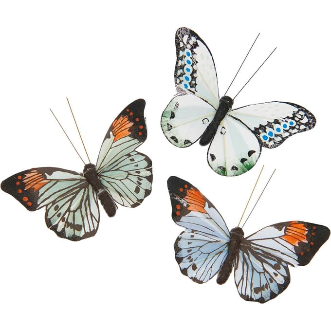 Rico Design "Vlinder met Clip" - Blauw-Groen