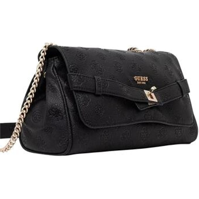 GUESS schoudertas Ella Logo Convertible Xbody Flap Black Logo zwart