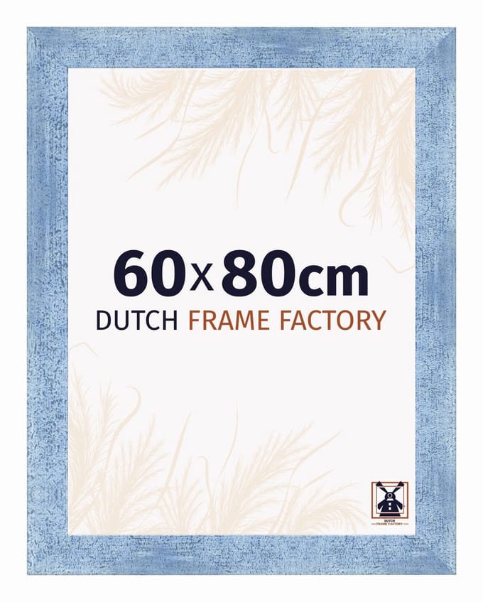 Fotolijst 60x80 cm - MDF - Helder Blauw Geveegd - Praag