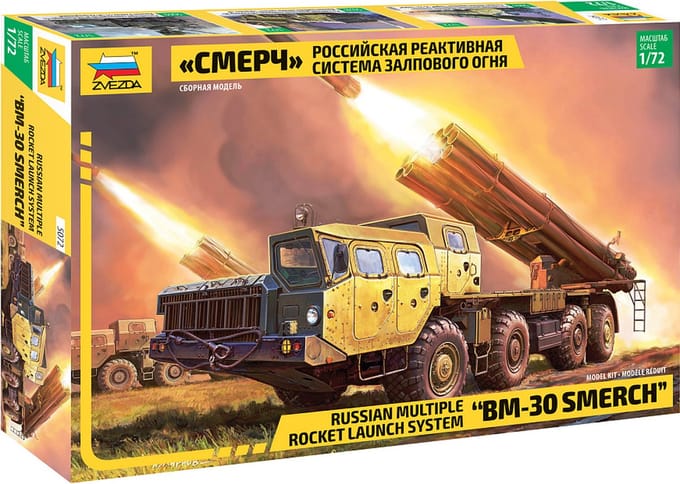 Zvezda Modelbouwpakket Ruimtevaart - 5072 BM-30 Smerch - Russian Multiple Rocket Launch System Plastic - 1:72 - Modelbouw