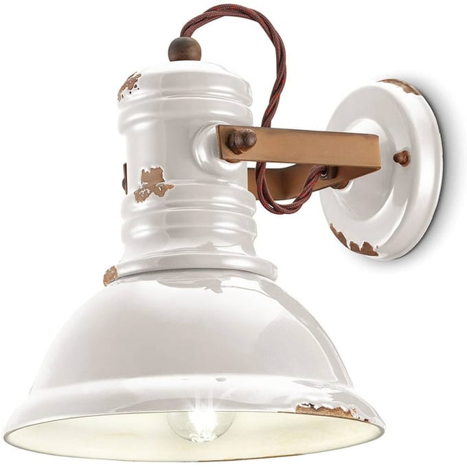 Ferroluce Wandlamp C1693 in industriële stijl wit