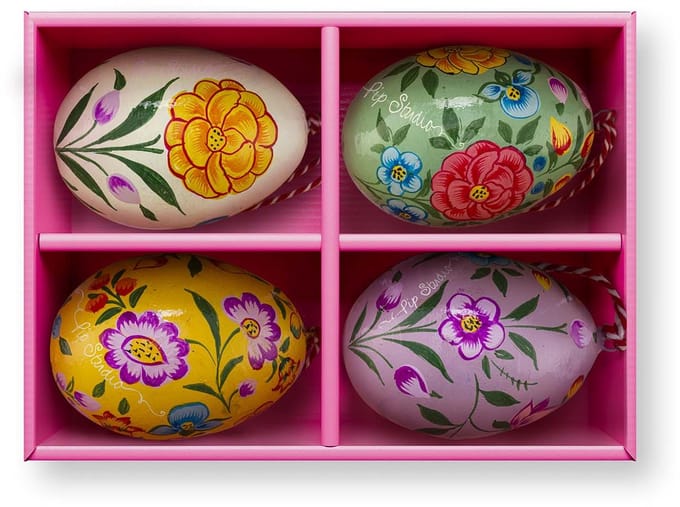 Pip Studio Eieren van Papier Mache - voor Pasen - Paasdecoratie - Veelkleurig - 5x7cm