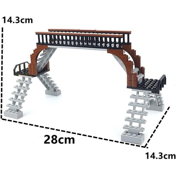 Stadstrein Bufferstop Onderdelen MOC Bouwstenen Creatieve Brug Leduo Assemblage Deeltjes Speelgoed voor Treinstation