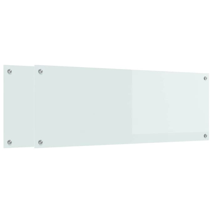vidaXL - Keukenachterwand - 2 - st - Wit - 110 - x - 40 - cm - gehard - glas